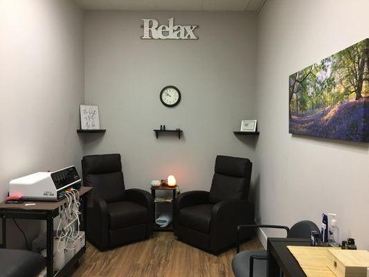 Relaxing treatment rooms