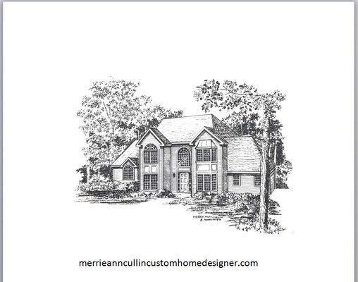 Rendering of Custom Home - Hand Drawn