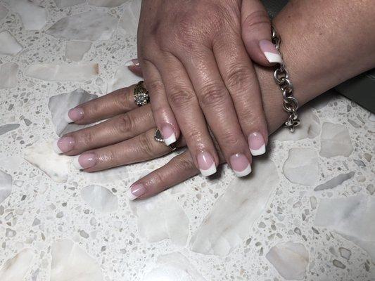 A classic pink & white nails! done by one of our best nail technicians, Helen!