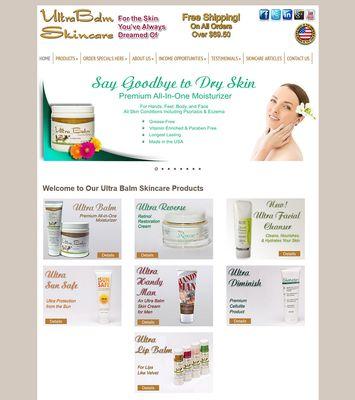 Site we designed for Ultra Balm Skin Care