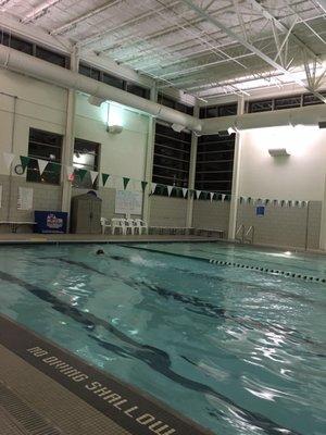 My husband swimming like a mad man at Kingsley