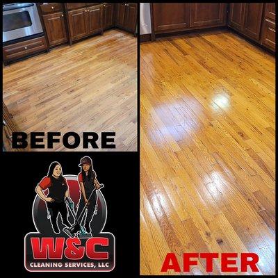 Cleaning and re coating. Saved customer from having to replace flooring.