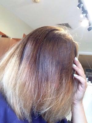 This mess is what they call "balayage" highlights!