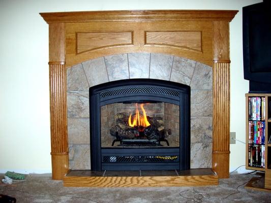 Custom Gas Fireplace, Masonry Surround