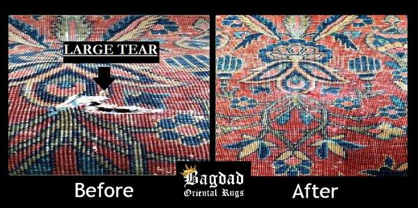 Don't tear yourself up over a worn and torn rug. Let us repair your dispair!