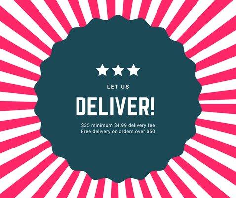 Offering delivery on Friday and Saturday!