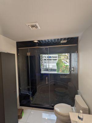 Swing shower door installation