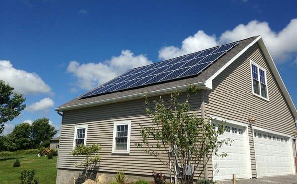 Garage or barn roof mount systems allow for high energy production when the roof lines of the house are not ideal for product...