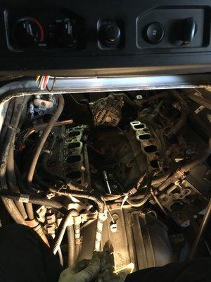 My office on a daily! Intake manifold replacement on a Ford E250 Van! Fun times