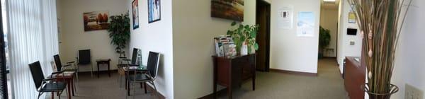 Our sunny and clean office with part of the reception area.