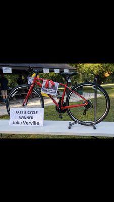 Hodson's Bay donates a bike for the WRCC Annual Ride.