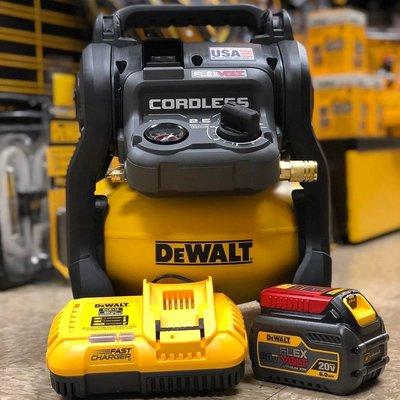 We have this great Dewalt 2.5 gal cordless air compressor kit at both locations!