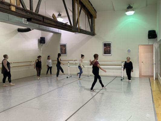 Adult Ballet meets Monday & Thursday evening and Friday mornings.