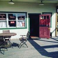 Come on in!  When the weather is nice we stitch and spin on our porch.