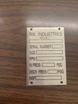 Industrial Custom Plates