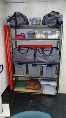 EMT equipment that students will practice with during and outside of class hours.