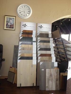 wide selection of wood flooring, from laminates, engineered and solid hardwood