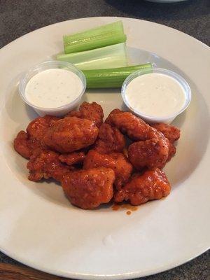 Buffalo boneless wings, I'd give the Buffalo sauce a 6.5 out of 10