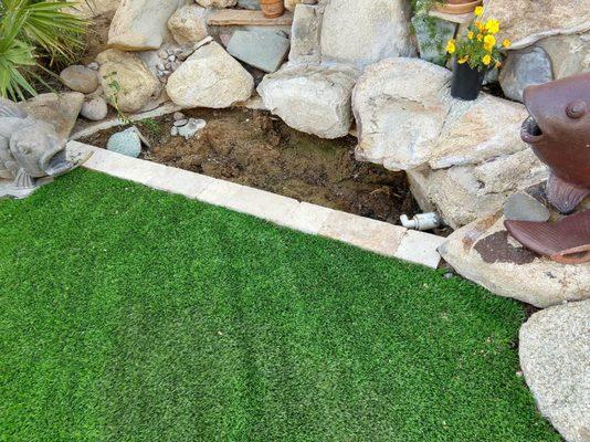 Abandoned Koi pond left with 3 feet foot in ground. Mosquito infestation, collects water from leaky pipes and irrigation system.