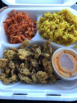 Fried Buffalo Cauliflower Yellow Rice