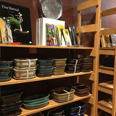 Bonsai tools and dishes.