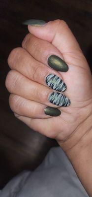 matte camouflage nails