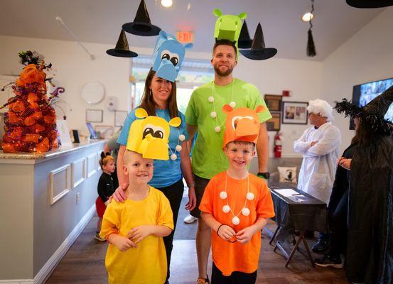 We love how involved our families are for our events. This family is dressed as the Hungry Hungry Hippo for our Halloween Carnival