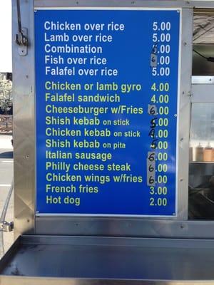 Menu - Prices