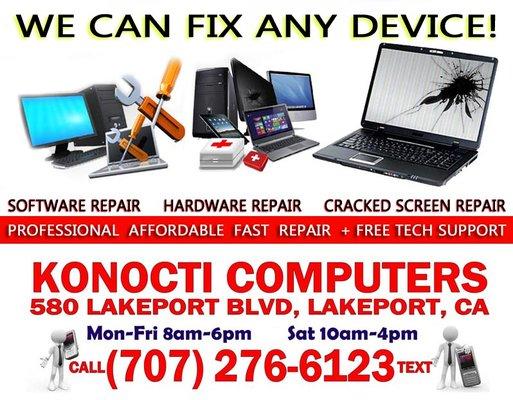 KONOCTI COMPUTERS CAN FIX ANY DEVICE!