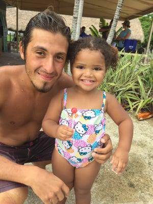 My daughter with her swim instructor