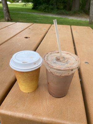 chocolate milk and iced mocha $12.