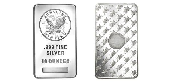 10 oz. Sunshine Minting Silver Bar