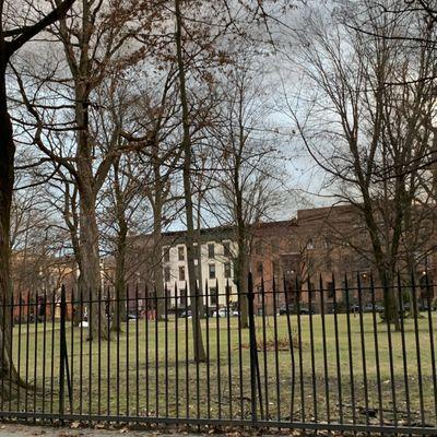 Washington Park (est. during Martin Van Buren's Presidency!) in South Troy, NY - has benches