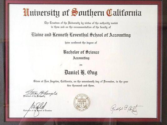 USC - Leventhal School of Accounting, Class '03.