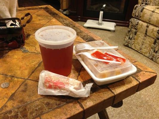 Sweet and Sour Chicken with Pork Fried Rice and Homemade Iced Tea