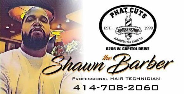 Shawn The Barber business card.