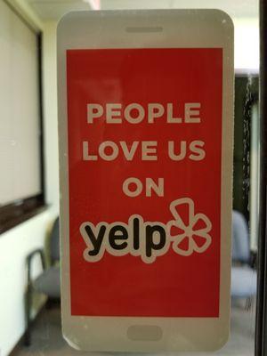 People love us on yelp!