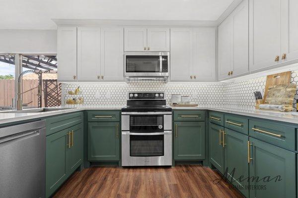 #Green Cabinets & Kitchen