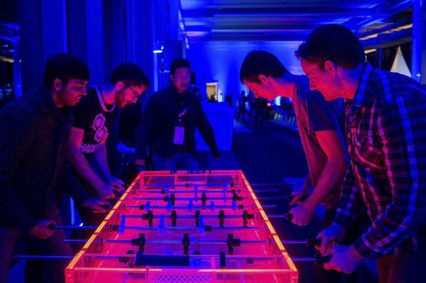 Light up games at the Tron themed party