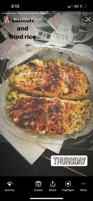 Salmon with fried rice