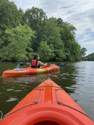 Kayaking on the lake