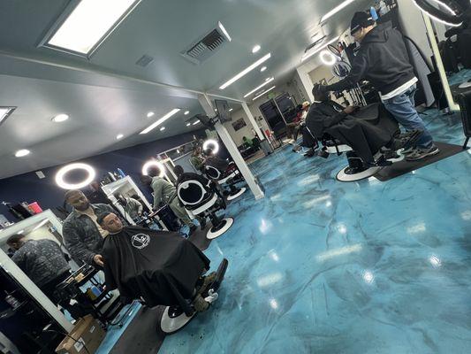 Inside of the barbershop