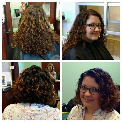 Before and after of a Deva Curl Cut and Style