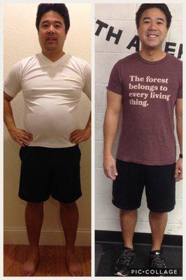 This client lost over 30 pounds in 5 weeks of clean eating and with our customized training program!