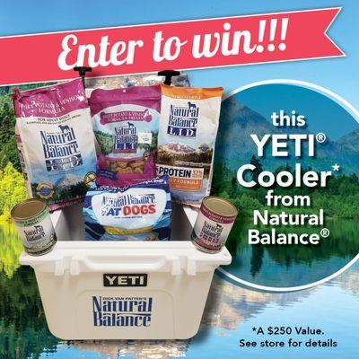 Enter to win a YETI cooler from Natural Balance at all myAGWAY stores -- your local yard, garden and pet place!