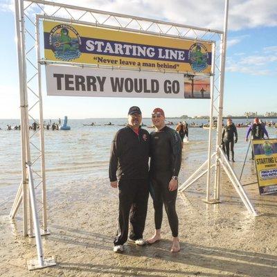 Another happy customer in his new Blueseventy wetsuit just before his first ever triathlon!