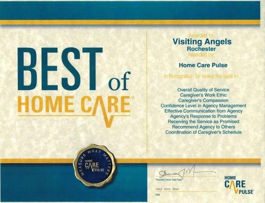 Best of Home Care 2012, 2013, 2014, 2015