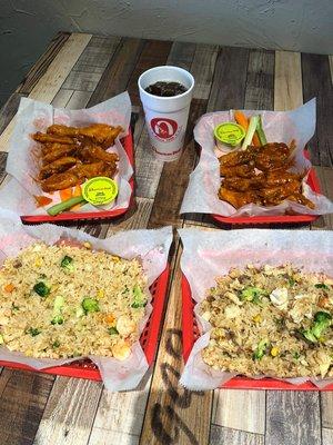 Fried rice and wings