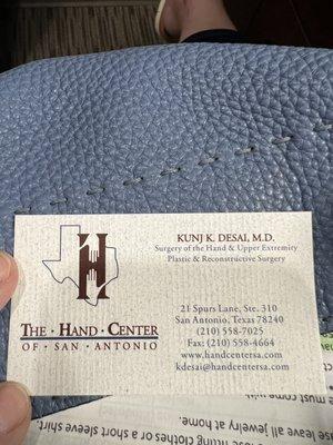 Dr Desti's business card.