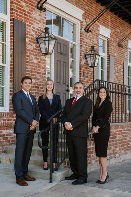 From L to R: Partner Joe Burke, Attorney Jennifer Jones, Partner Walt Sanchez, Attorney Clare Burke